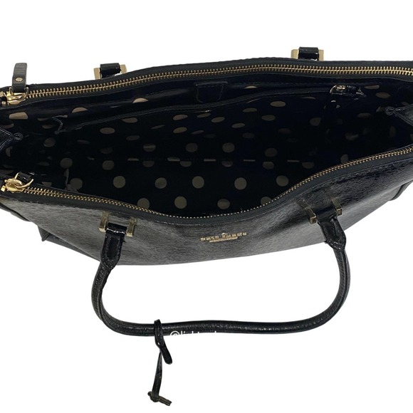Kate Spade Black Tri-Compartment Patent Tote EUC - Picture 6 of 16